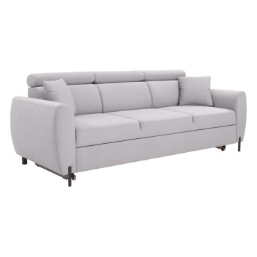 Sofa trzyosobowa Nolio rozkładana z ruchomymi zagłówkami szara