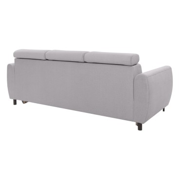 Sofa trzyosobowa Nolio rozkładana z ruchomymi zagłówkami szara