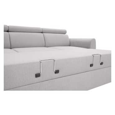 Sofa trzyosobowa Nolio rozkładana z ruchomymi zagłówkami szara