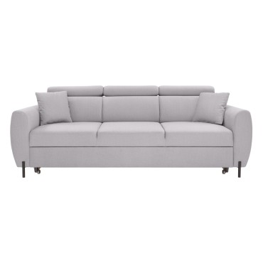 Sofa trzyosobowa Nolio rozkładana z ruchomymi zagłówkami szara