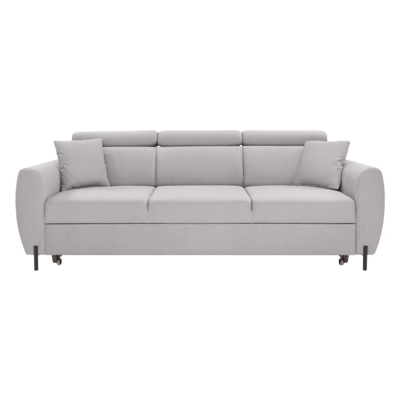 Sofa trzyosobowa Nolio rozkładana z ruchomymi zagłówkami szara