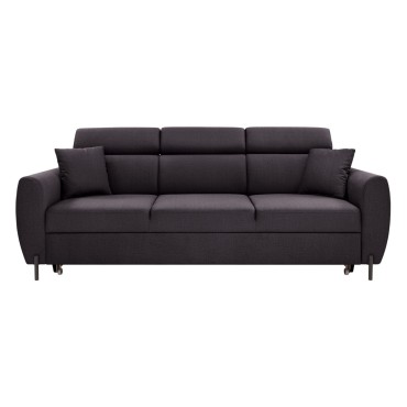 Sofa trzyosobowa Nolio rozkładana z ruchomymi zagłówkami grafitowa