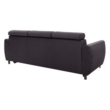 Sofa trzyosobowa Nolio rozkładana z ruchomymi zagłówkami grafitowa