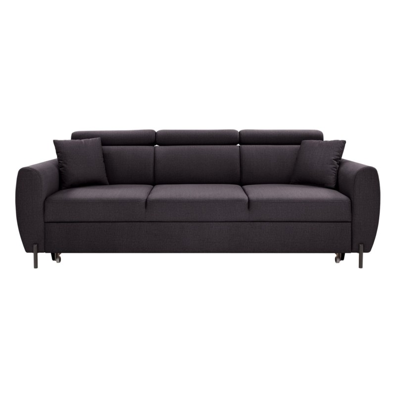 Sofa trzyosobowa Nolio rozkładana z ruchomymi zagłówkami grafitowa