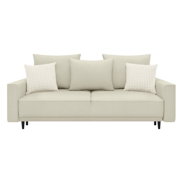 Sofa trzyosobowa Selene z pojemnikiem rozkładana beżowa