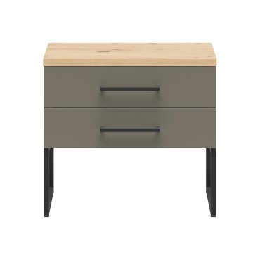 Szafka nocna Auheim 50 cm z 2 szufladami dąb artisan/umbra