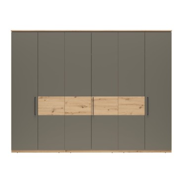 Szafa sześciodrzwiowa Auheim 300 cm dąb artisan/umbra