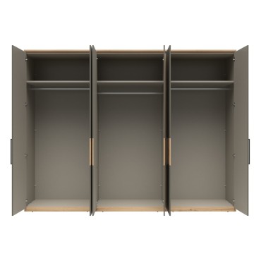 Szafa sześciodrzwiowa Auheim 300 cm dąb artisan/umbra