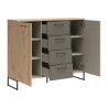 Komoda Auheim 135 cm z 2 drzwiami i 4 szufladami dąb artisan/umbra