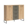 Komoda Auheim 135 cm z 2 drzwiami i 4 szufladami dąb artisan/umbra