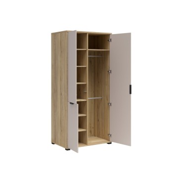 Szafa Chuck 90 cm z 3 drzwiami dąb mauvella/kaszmir