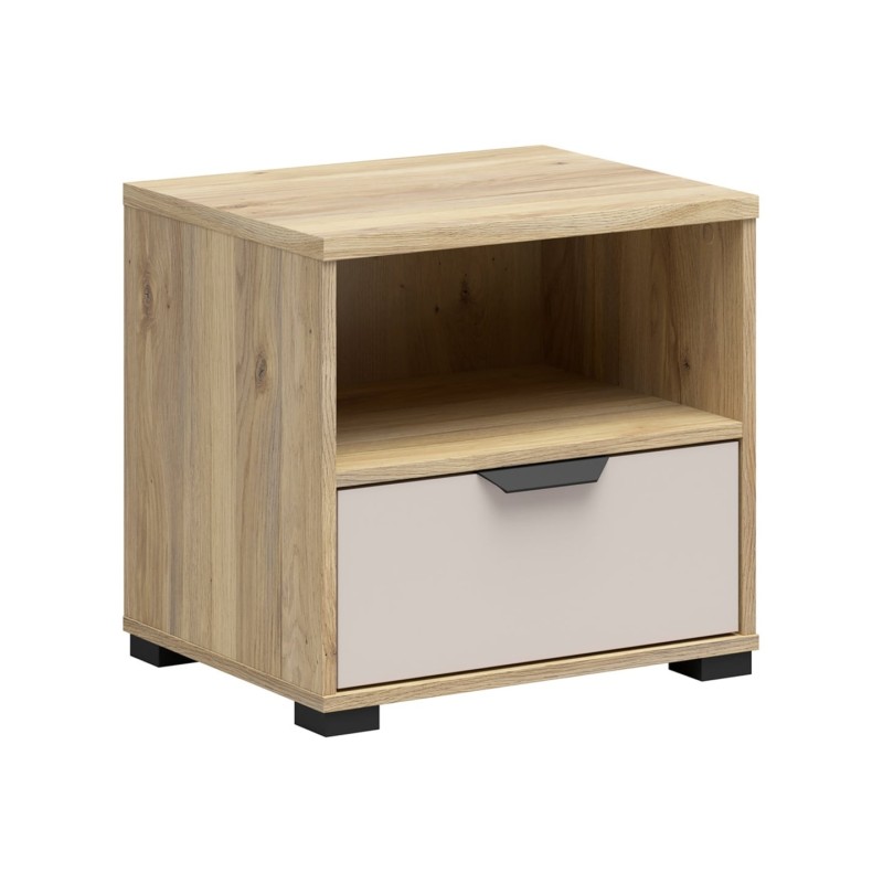 Szafka nocna Chuck 50 cm z szufladą dąb mauvella/kaszmir