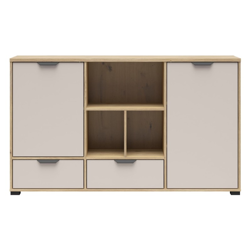 Komoda Chuck 150 cm z 2 drzwiami 2 szufladami dąb mauvella/kaszmir