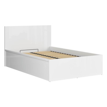 Zestaw łóżko Tetrix biały połysk ze stelażem i materacem Merida 160x200