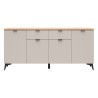 Komoda Velton 180 cm z 4 drzwiami i 2 szufladami kaszmir/dąb artisan