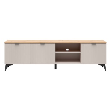 Szafka RTV Velton 186 cm z 3 drzwiami i półką kaszmir/dąb artisan