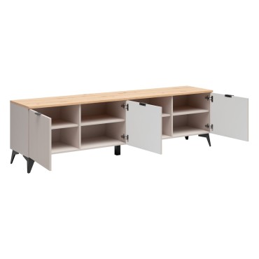 Szafka RTV Velton 186 cm z 3 drzwiami i półką kaszmir/dąb artisan