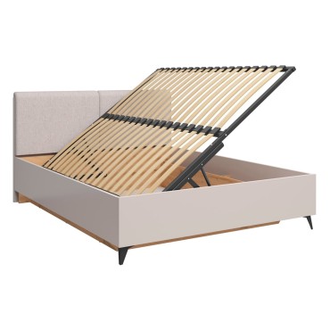 Łózko Velton B2 160x200 ze stelażem i pojemnikiem kaszmir