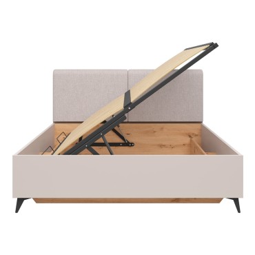 Łózko Velton B2 160x200 ze stelażem i pojemnikiem kaszmir