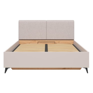 Łóżko Velton B1 160x200 ze stelażem i pojemnikiem kaszmir