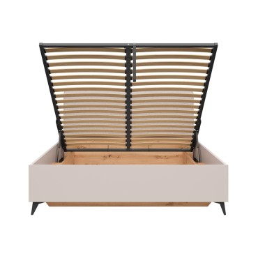 Łóżko Velton B1 160x200 ze stelażem i pojemnikiem kaszmir