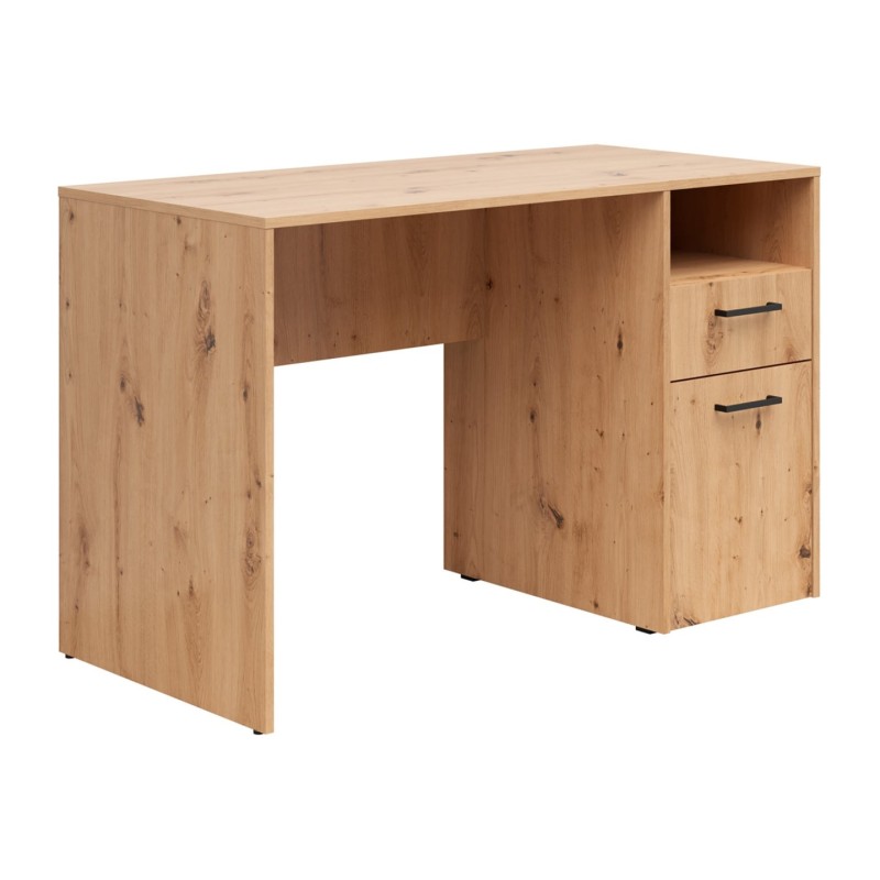 Biurko Multido 120 cm z drzwiami i szufladą dąb artisan
