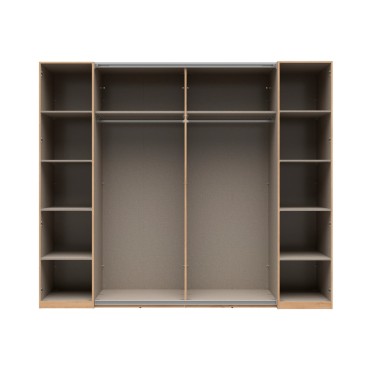 Szafa przesuwna Kapamo 267 cm z 4 drzwiami dąb artisan/kaszmir