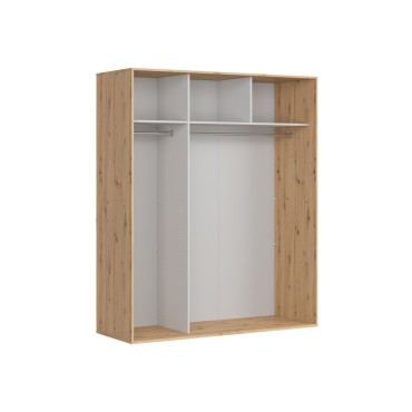 Szafa przesuwna Flex 180 cm dąb artisan/czarny połysk
