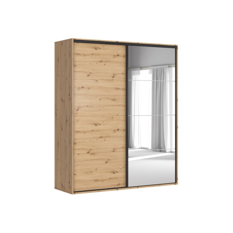 Szafa przesuwna Flex 200 cm z lustrem dąb artisan