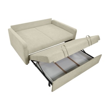 Sofa dwuosobowa Luna rozkładana z pojemnikiem beżowa