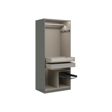 Szafa dwudrzwiowa Unit 91x210 z organizerami i LED lava/twist