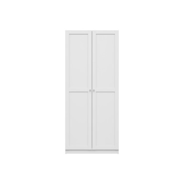 Szafa dwudrzwiowa Unit 91x210 z szufladami i LED biała