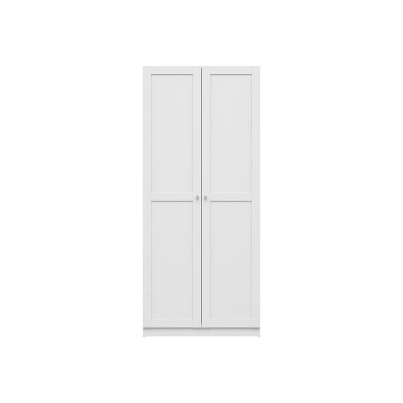 Szafa dwudrzwiowa Unit 91x210 z szufladami i LED biała