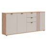 Komoda Brevas 195 cm z 4 drzwiami i 2 szufladami dąb artisan/kaszmir