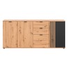 Komoda Vabres 195 cm z 4 drzwiami i 2 szufladami dąb artisan/czarny