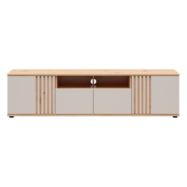 Szafka RTV Brevas 180 cm z 2 drzwiami i szufladami dąb artisan/kaszmir