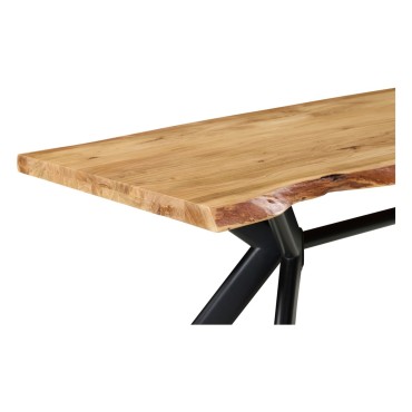 Stół prostokątny drewniany Timon III 200x90 akacja/czarny
