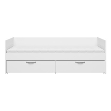 Łóżko rozkładane Lepini 90-180x200 z 2 szufladami białe