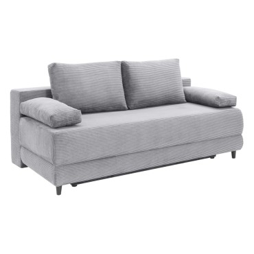 Sofa trzyosobowa Vira rozkładana z pojemnikiem szara