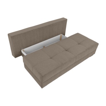 Sofa trzyosobowa Ten rozkładana z pojemnikiem taupe