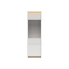 Witryna Luwia 60 cm z 2 drzwiami LED jasny szary/dąb arles