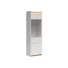 Witryna Luwia 60 cm z 2 drzwiami LED jasny szary/dąb arles