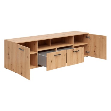Komoda MultiDo 180 cm z 2 drzwiami i 2 szufladami dąb artisan
