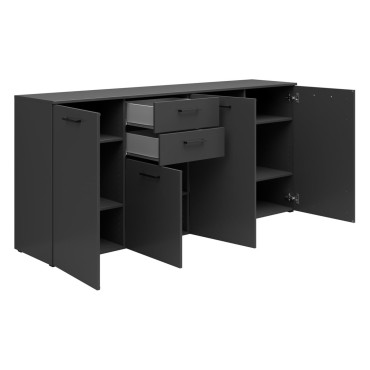 Komoda MultiDo 180 cm z 4 drzwiami i 2 szufladami grafit