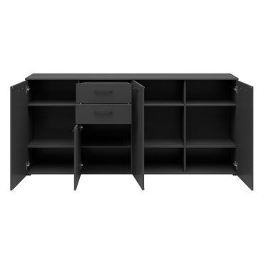 Komoda MultiDo 180 cm z 4 drzwiami i 2 szufladami grafit