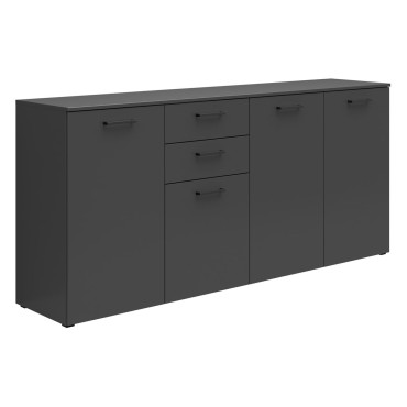 Komoda MultiDo 180 cm z 4 drzwiami i 2 szufladami grafit