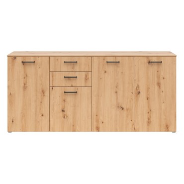 Komoda MultiDo 180 cm z 4 drzwiami i 2 szufladami dąb artisan