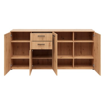 Komoda MultiDo 180 cm z 4 drzwiami i 2 szufladami dąb artisan