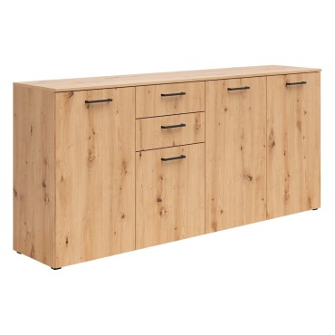 Komoda MultiDo 180 cm z 4 drzwiami i 2 szufladami dąb artisan
