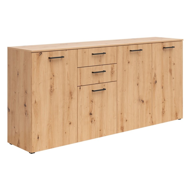 Komoda MultiDo 180 cm z 4 drzwiami i 2 szufladami dąb artisan